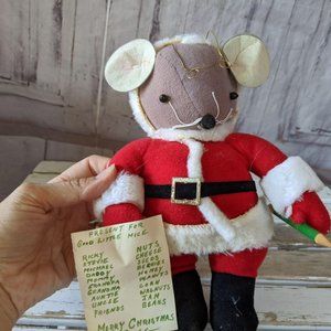 Kurt Adler vintage mouse mice Santa decor plush